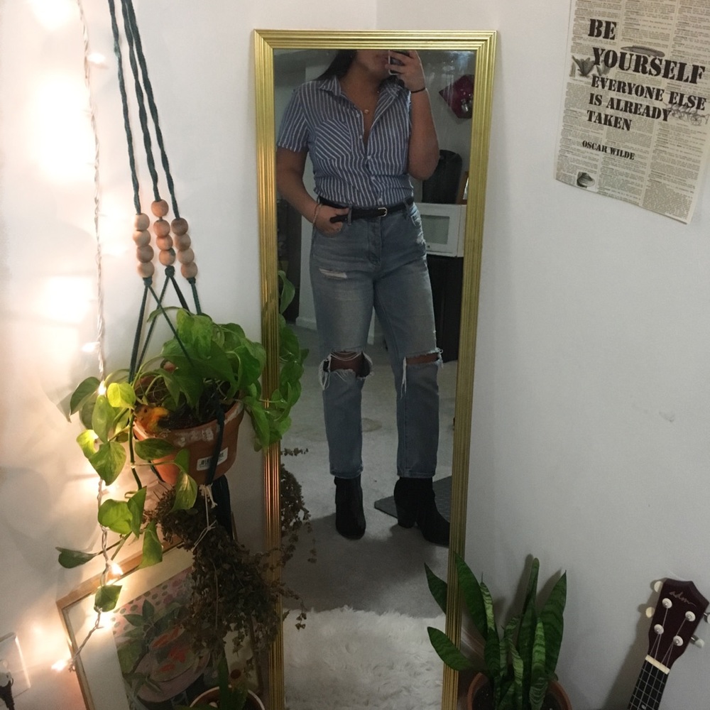Blue stripped button down - Picture 3 of 3